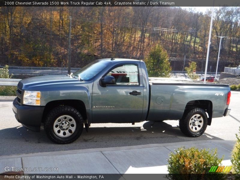 Graystone Metallic / Dark Titanium 2008 Chevrolet Silverado 1500 Work Truck Regular Cab 4x4