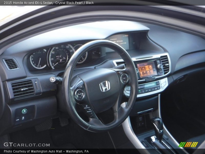 Crystal Black Pearl / Black 2015 Honda Accord EX-L Sedan