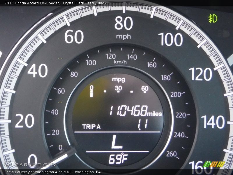 Crystal Black Pearl / Black 2015 Honda Accord EX-L Sedan