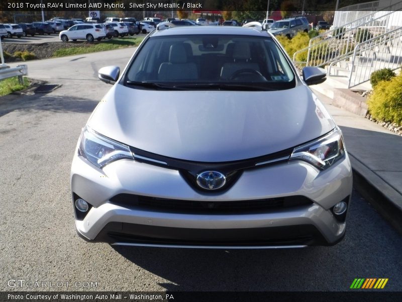 Silver Sky Metallic / Black 2018 Toyota RAV4 Limited AWD Hybrid