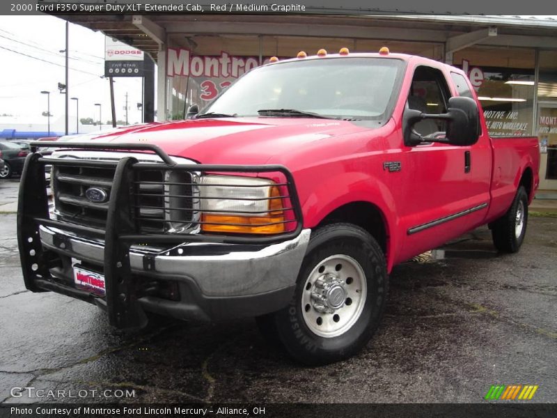 Red / Medium Graphite 2000 Ford F350 Super Duty XLT Extended Cab