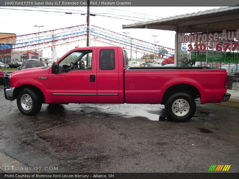 Red / Medium Graphite 2000 Ford F350 Super Duty XLT Extended Cab