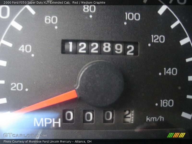 Red / Medium Graphite 2000 Ford F350 Super Duty XLT Extended Cab