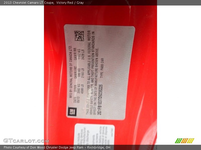 Victory Red / Gray 2013 Chevrolet Camaro LT Coupe