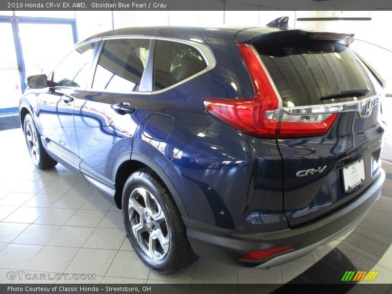 Obsidian Blue Pearl / Gray 2019 Honda CR-V EX AWD