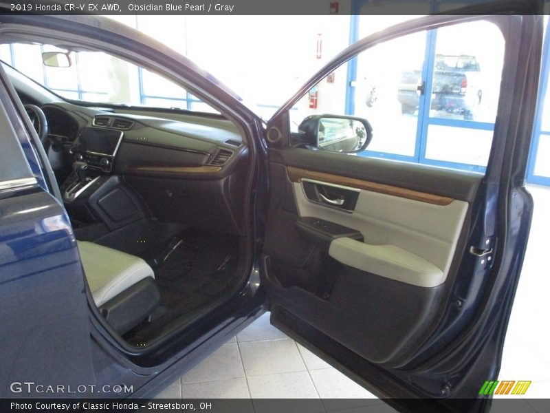 Obsidian Blue Pearl / Gray 2019 Honda CR-V EX AWD