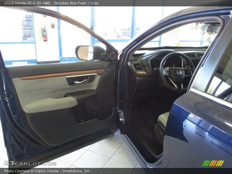Obsidian Blue Pearl / Gray 2019 Honda CR-V EX AWD