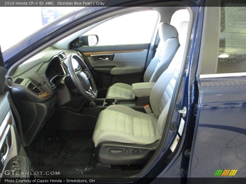 Obsidian Blue Pearl / Gray 2019 Honda CR-V EX AWD