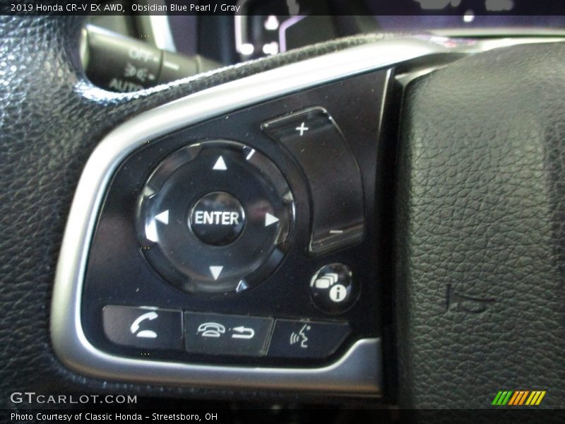 Obsidian Blue Pearl / Gray 2019 Honda CR-V EX AWD