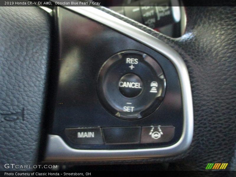 Obsidian Blue Pearl / Gray 2019 Honda CR-V EX AWD