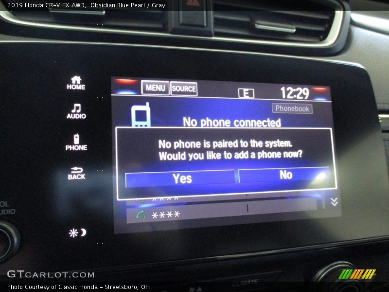 Obsidian Blue Pearl / Gray 2019 Honda CR-V EX AWD