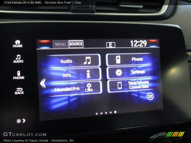 Obsidian Blue Pearl / Gray 2019 Honda CR-V EX AWD
