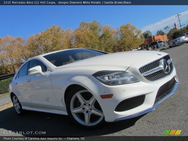 designo Diamond White Metallic / Saddle Brown/Black 2015 Mercedes-Benz CLS 400 Coupe