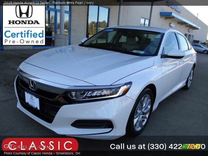 Platinum White Pearl / Ivory 2018 Honda Accord LX Sedan