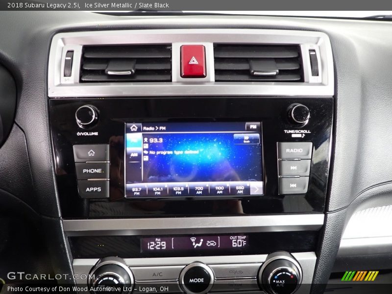Ice Silver Metallic / Slate Black 2018 Subaru Legacy 2.5i