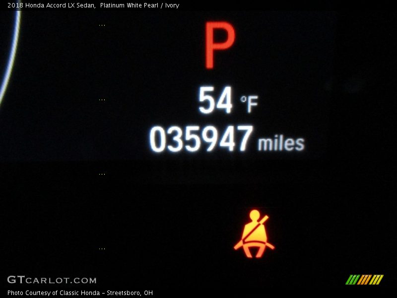 Platinum White Pearl / Ivory 2018 Honda Accord LX Sedan