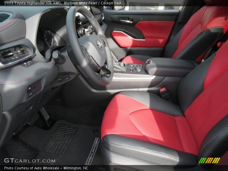 Blizzard White Pearl / Cockpit Red 2021 Toyota Highlander XSE AWD