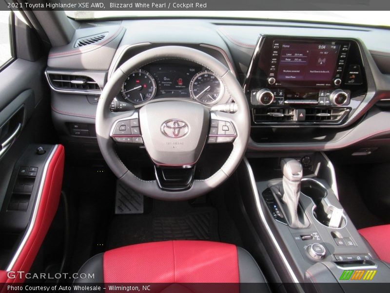 Blizzard White Pearl / Cockpit Red 2021 Toyota Highlander XSE AWD