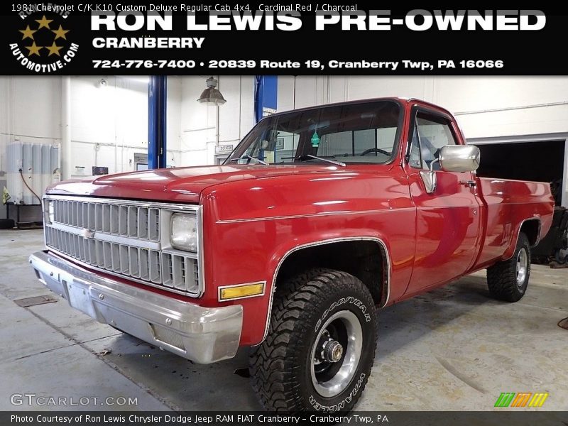 Cardinal Red / Charcoal 1981 Chevrolet C/K K10 Custom Deluxe Regular Cab 4x4