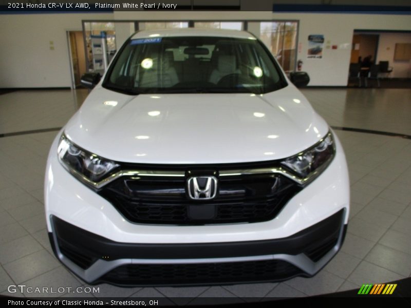 Platinum White Pearl / Ivory 2021 Honda CR-V LX AWD