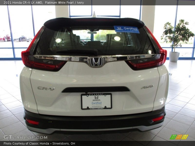 Platinum White Pearl / Ivory 2021 Honda CR-V LX AWD