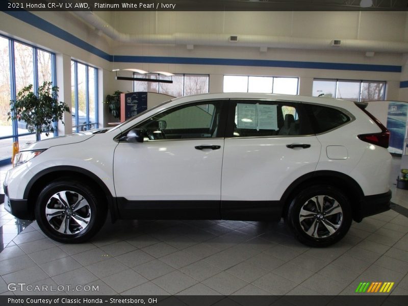 Platinum White Pearl / Ivory 2021 Honda CR-V LX AWD