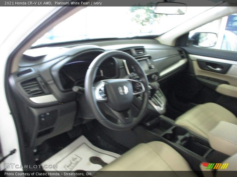 Platinum White Pearl / Ivory 2021 Honda CR-V LX AWD