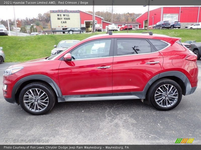 Red Crimson / Beige 2021 Hyundai Tucson Limited AWD