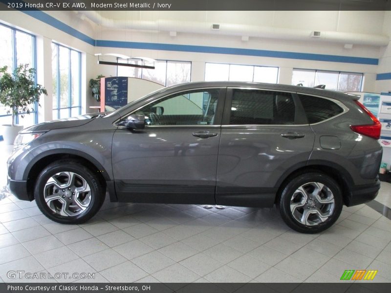 Modern Steel Metallic / Ivory 2019 Honda CR-V EX AWD