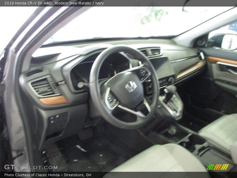 Modern Steel Metallic / Ivory 2019 Honda CR-V EX AWD