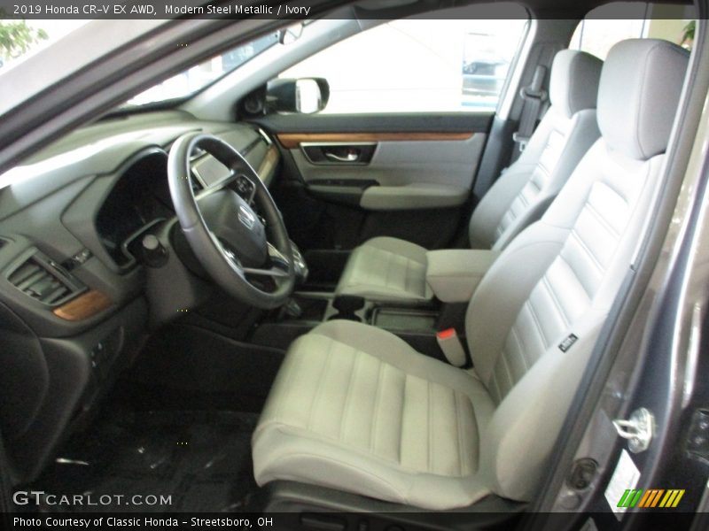 Modern Steel Metallic / Ivory 2019 Honda CR-V EX AWD