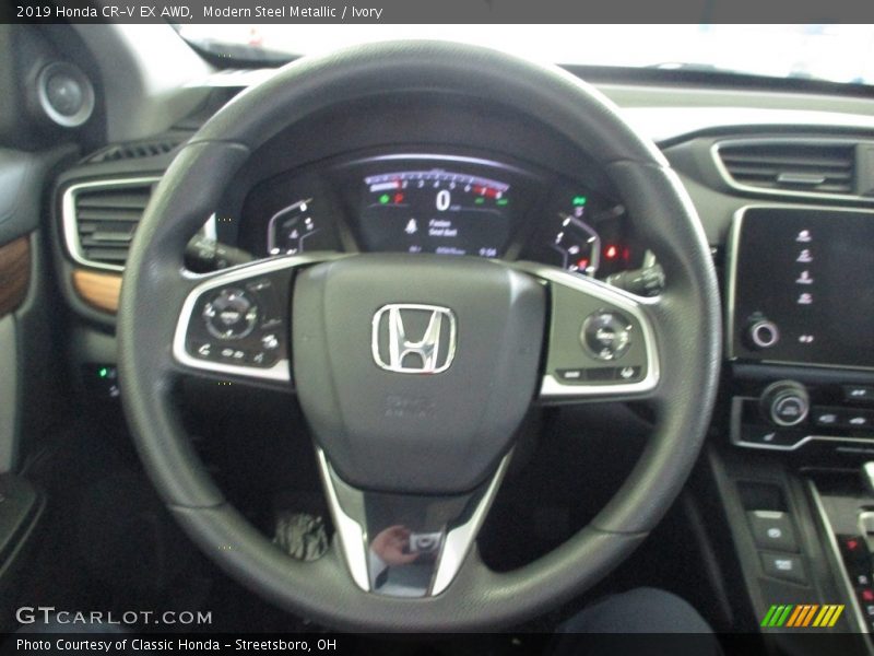 Modern Steel Metallic / Ivory 2019 Honda CR-V EX AWD