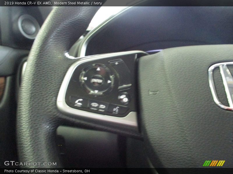 Modern Steel Metallic / Ivory 2019 Honda CR-V EX AWD