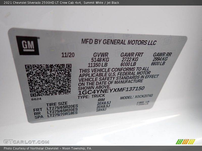Summit White / Jet Black 2021 Chevrolet Silverado 2500HD LT Crew Cab 4x4