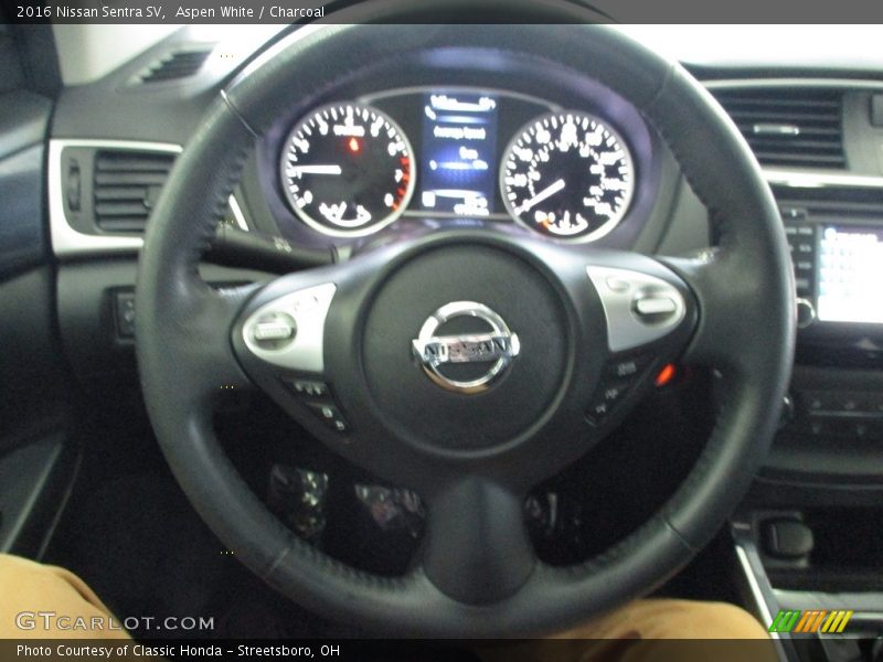 Aspen White / Charcoal 2016 Nissan Sentra SV