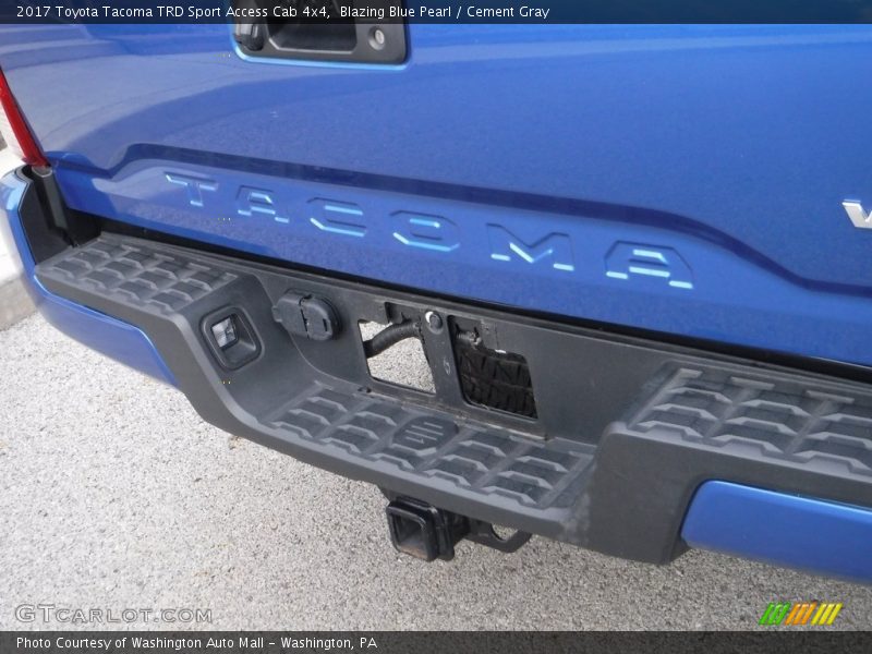 Blazing Blue Pearl / Cement Gray 2017 Toyota Tacoma TRD Sport Access Cab 4x4