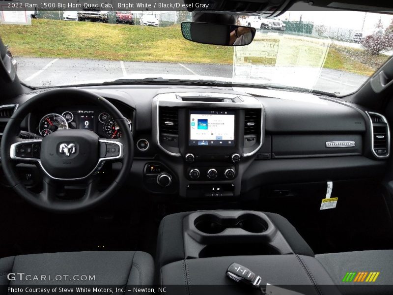 Bright White / Black/Diesel Gray 2022 Ram 1500 Big Horn Quad Cab