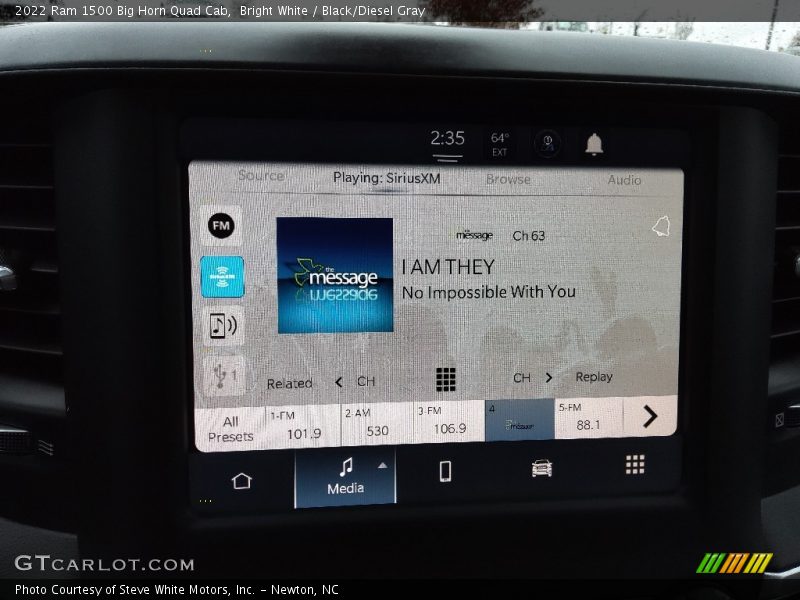 Bright White / Black/Diesel Gray 2022 Ram 1500 Big Horn Quad Cab