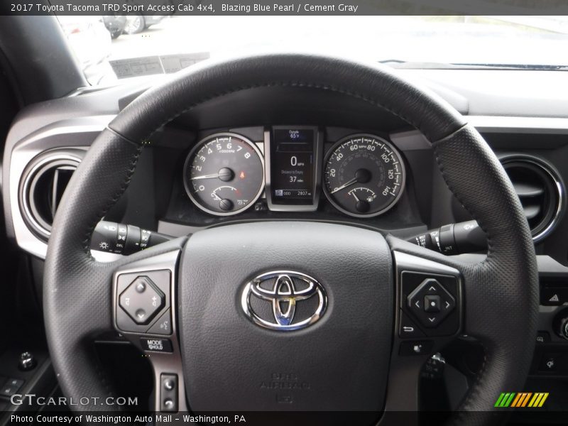 Blazing Blue Pearl / Cement Gray 2017 Toyota Tacoma TRD Sport Access Cab 4x4