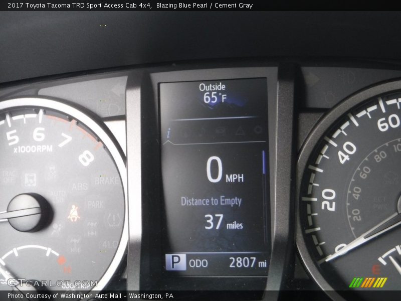 Blazing Blue Pearl / Cement Gray 2017 Toyota Tacoma TRD Sport Access Cab 4x4