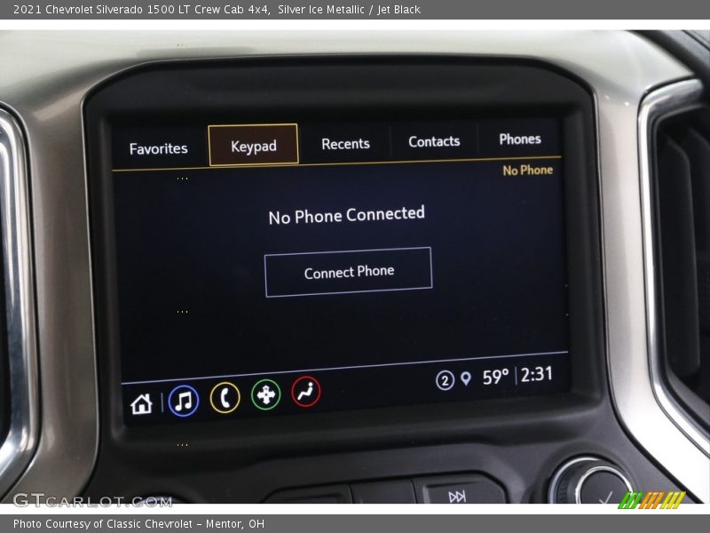Silver Ice Metallic / Jet Black 2021 Chevrolet Silverado 1500 LT Crew Cab 4x4
