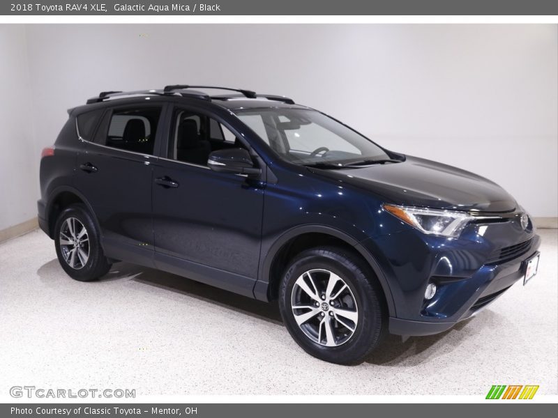 Galactic Aqua Mica / Black 2018 Toyota RAV4 XLE