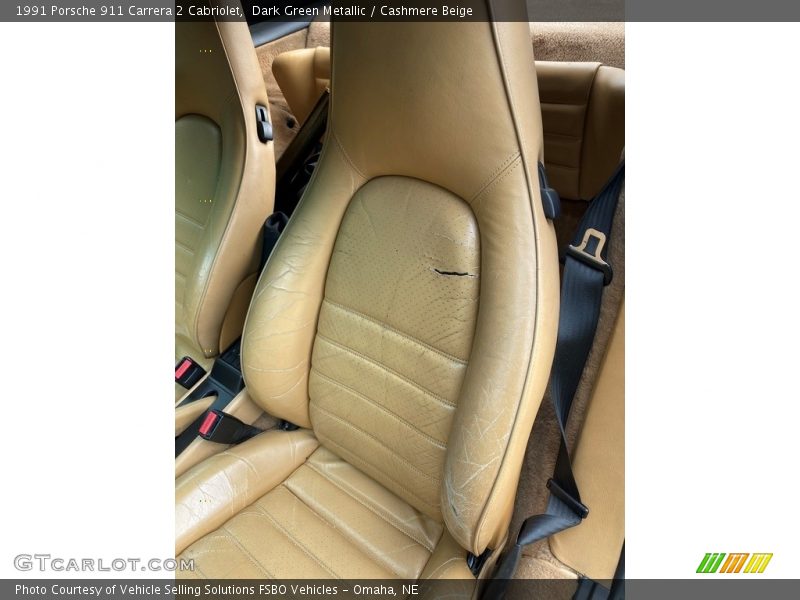 Dark Green Metallic / Cashmere Beige 1991 Porsche 911 Carrera 2 Cabriolet