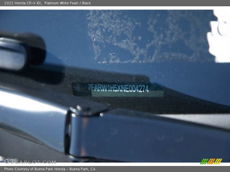 Platinum White Pearl / Black 2022 Honda CR-V EX