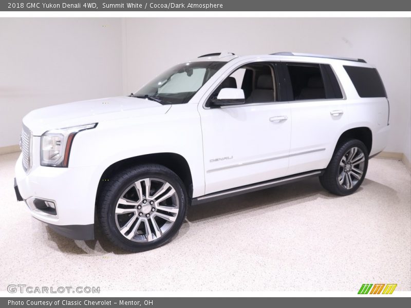 Summit White / Cocoa/Dark Atmosphere 2018 GMC Yukon Denali 4WD