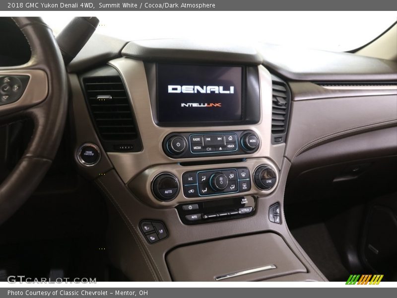 Summit White / Cocoa/Dark Atmosphere 2018 GMC Yukon Denali 4WD