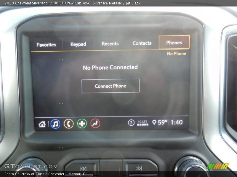 Silver Ice Metallic / Jet Black 2020 Chevrolet Silverado 1500 LT Crew Cab 4x4