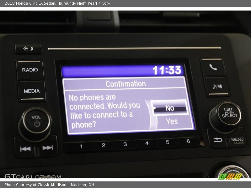 Burgundy Night Pearl / Ivory 2018 Honda Civic LX Sedan
