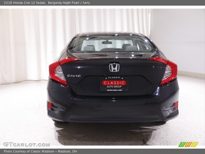 Burgundy Night Pearl / Ivory 2018 Honda Civic LX Sedan