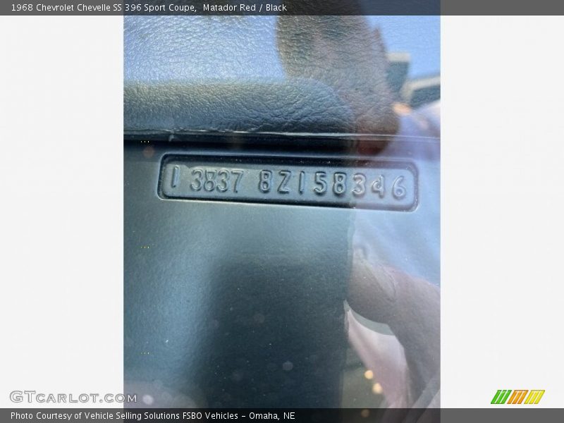 Matador Red / Black 1968 Chevrolet Chevelle SS 396 Sport Coupe